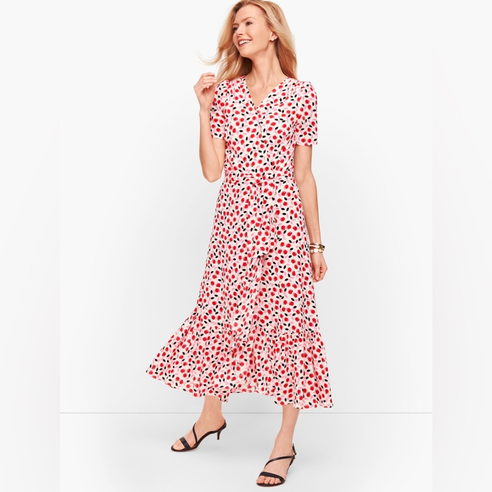 Talbots Petite Cascade Wrap Dress - Floral